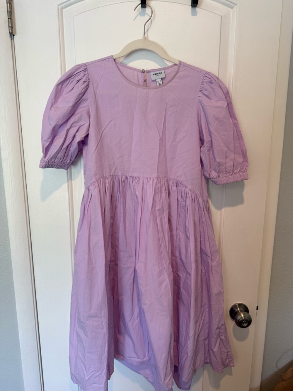 Lilac Puff-Sleeve Dress